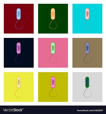 Icons set in flat style bacteria vector image