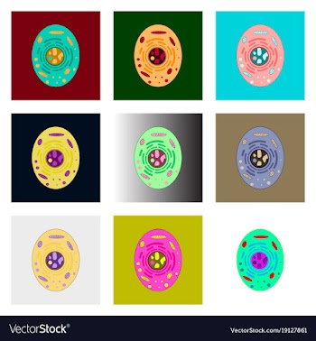 Icons set in flat style cell vector image