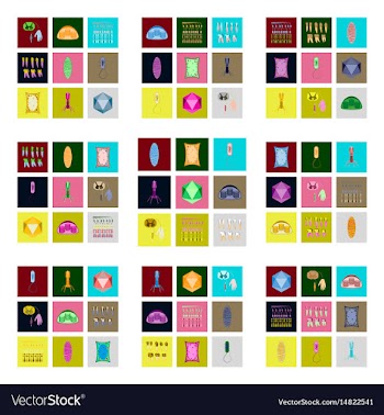 Icons set in flat style cells viruses teeth vector image