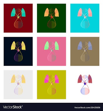 Icons set in flat style circulatory system vector image