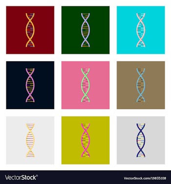 Icons set in flat style dna vector image
