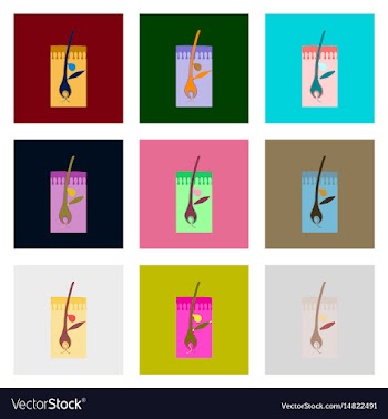 Icons set in flat style hair follicles vector image