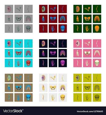 Icons set in flat style human bones vector image