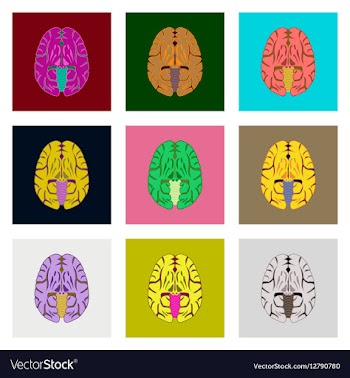 Icons set in flat style human brain vector image