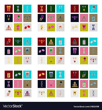 Icons set in flat style human organs cell vector image