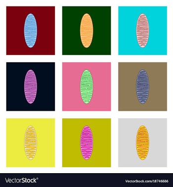 Icons set in flat style mitochondrion vector image