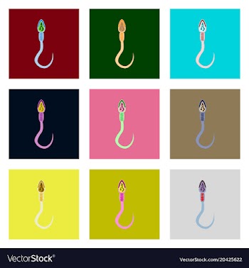 Icons set in flat style spermatozoon vector image