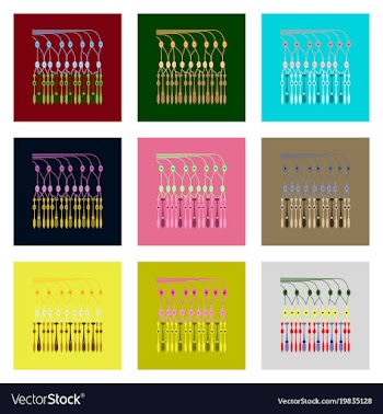 Icons set in flat style structure retina vector image