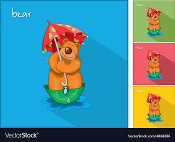 Icons with a bear vector image