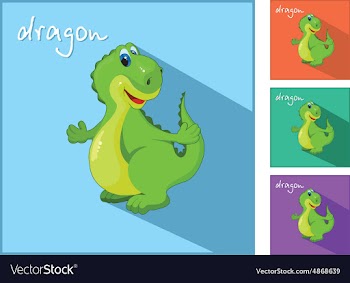 Icons with a dragon vector image