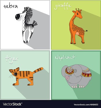 Icons with African animals vector image