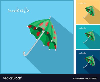 Icons with an umbrella vector image
