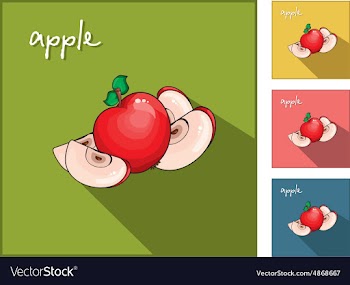 Icons with apples vector image