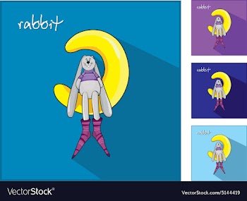 Icons with rabbit vector image