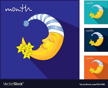 Icons with the moon vector image