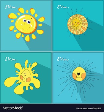 Icons with the sun vector image