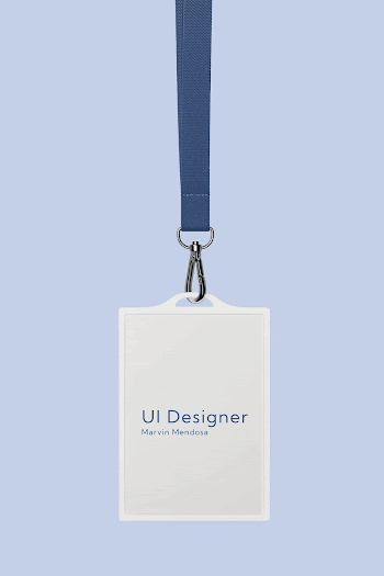 ID card holder mockup, blue | Free PSD Mockup - rawpixel