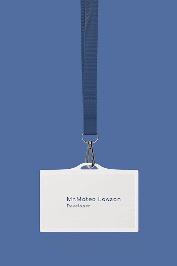 ID card mockup, blue 3D | Free PSD Mockup - rawpixel