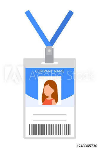 ID card plastic badge with photo and name