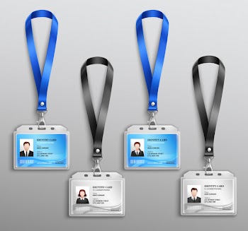 Id cards badges realistic set Free Vector