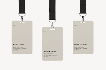 ID cards mockup, beige 3D | Free PSD Mockup - rawpixel