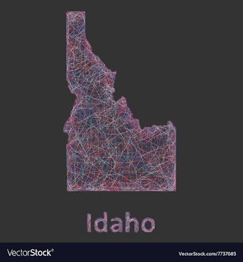Idaho line art map vector image