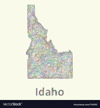 Idaho line art map vector image