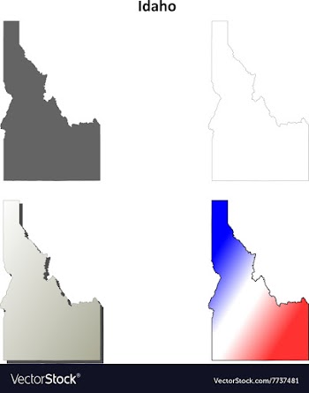 Idaho outline map set vector image