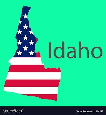 Idaho state of america with map flag print on map vector image
