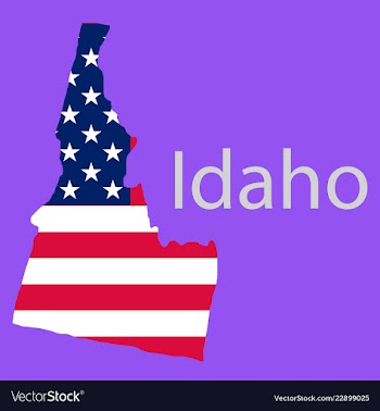 Idaho state of america with map flag print on map vector image