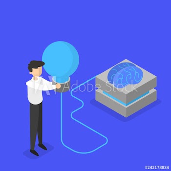 Idea coming to brain concept