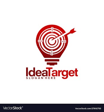 Idea target logo template focus designs vector image