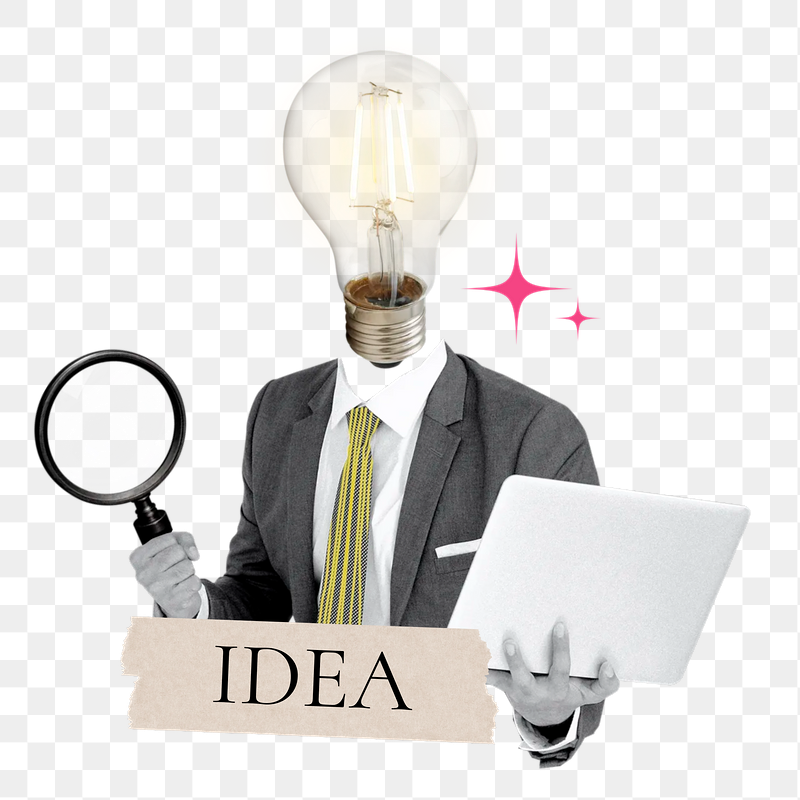 Idea word png sticker, bulb | Free PNG - rawpixel