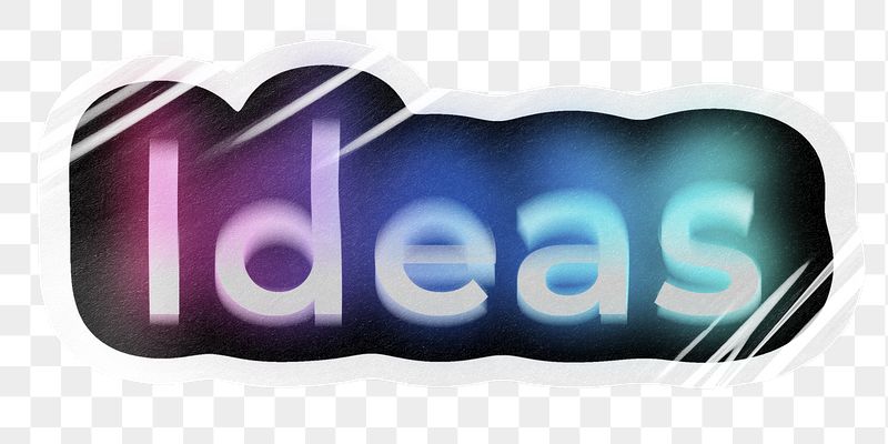 Ideas png word sticker, neon | Free PNG - rawpixel