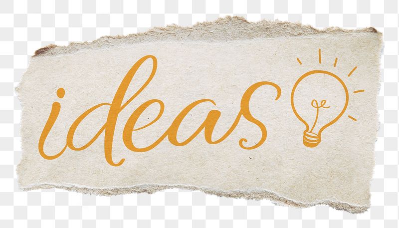 Ideas word calligraphy, yellow text | Free PNG - rawpixel