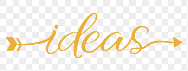 Ideas word png, yellow calligraphy | Free PNG - rawpixel