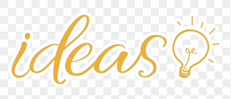 Ideas word png, yellow calligraphy | Free PNG - rawpixel