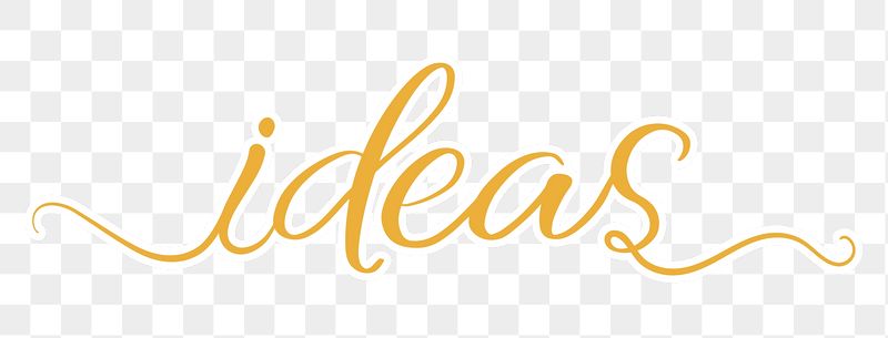 Ideas word png, yellow calligraphy | Free PNG - rawpixel