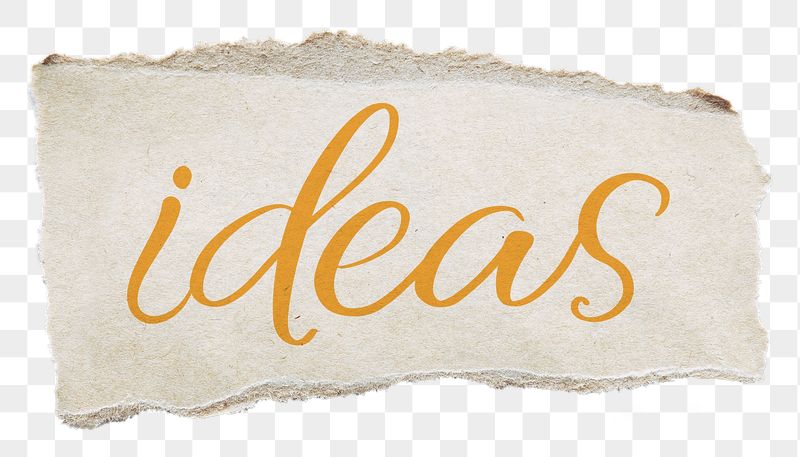 Ideas word, yellow calligraphy on ripped | Free PNG - rawpixel