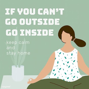 If can't go outside go inside during coronavirus pandemic social t.. | Free  vector - 2303119
