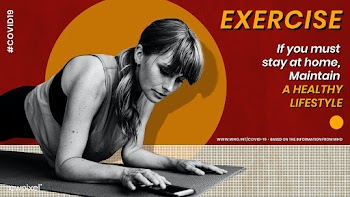 If you must stay at home, maintain a healthy lifestyle template source.. | Free  vector - 2323246