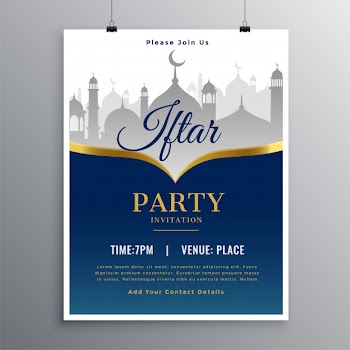 Iftar party poster design Free Vector