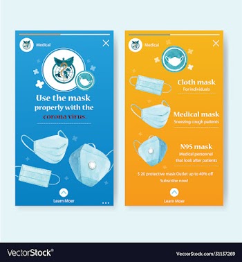 ig stories ad design with various mask watercolor