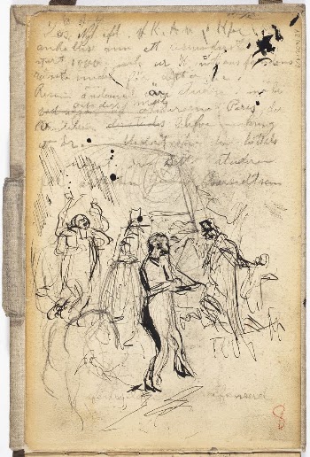 Ihmishahmoja ja kirjoitusta, luonnos, 1889 | Free Photo - rawpixel