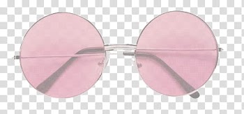III, round pink sunglasses with silver frames transparent background PNG clipart