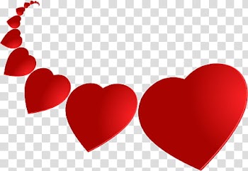 III, several red hearts transparent background PNG clipart