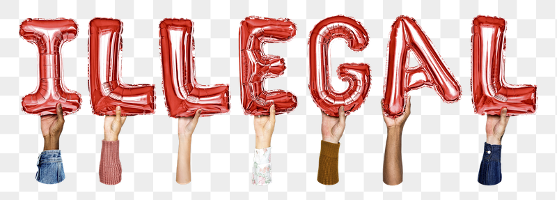 Illegal word png, hands holding | Free PNG - rawpixel