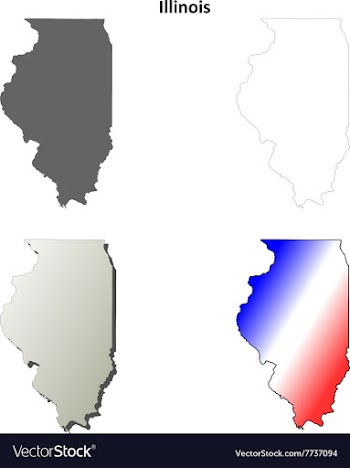 Illinois outline map set vector image