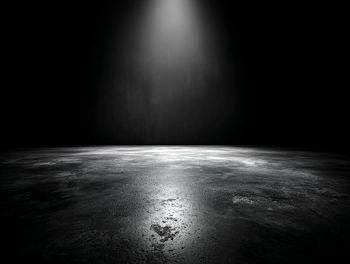 Illuminated Black Floor with Spotlight