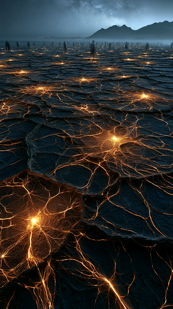 Illuminated Human Connection in Desert Nightscape